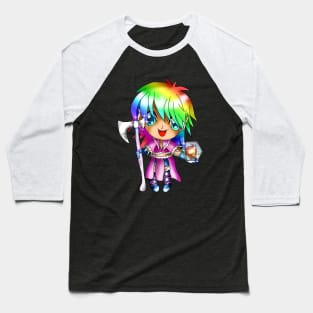 cute chibi elf dnd rainbow barbarian Baseball T-Shirt